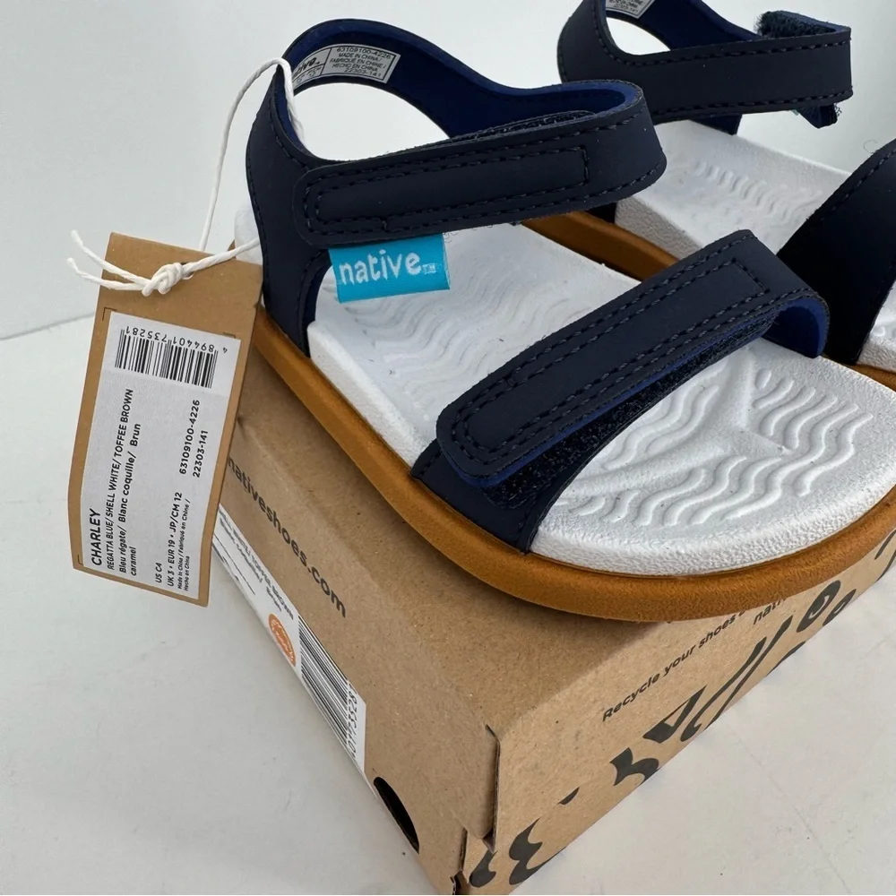Toddler Native Charley Strap Sandals‎ Blue Size C4 (12-18 Months) Summer